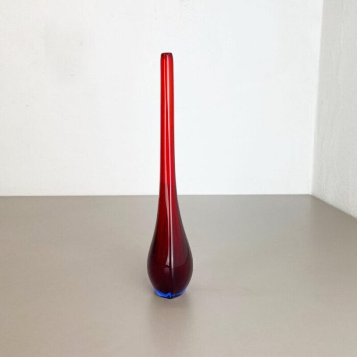 large murano glass sommerso stem vase attributed to flavio poli italy 1960s 4