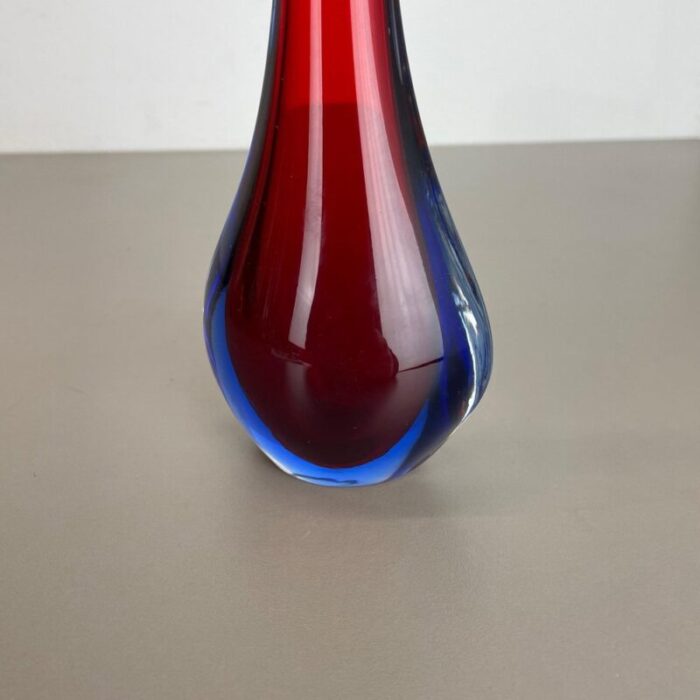 large murano glass sommerso stem vase attributed to flavio poli italy 1960s 5