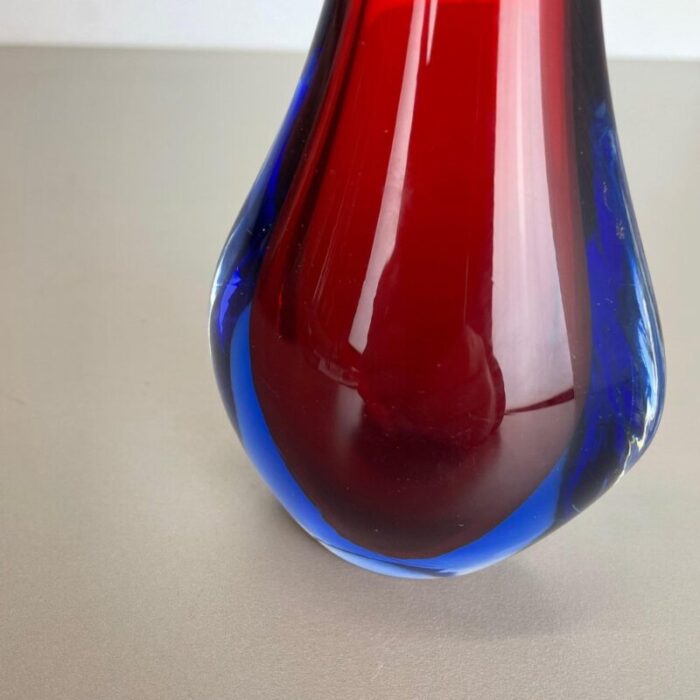 large murano glass sommerso stem vase attributed to flavio poli italy 1960s 6