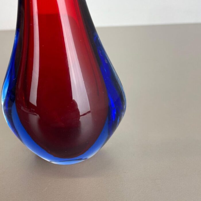 large murano glass sommerso stem vase attributed to flavio poli italy 1960s 7