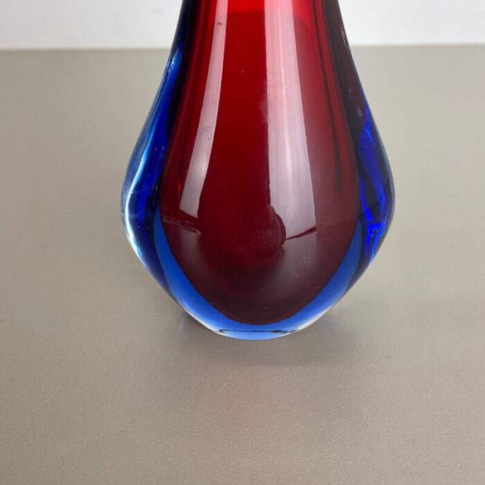 large murano glass sommerso stem vase attributed to flavio poli italy 1960s 8