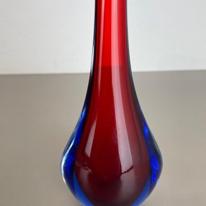 large murano glass sommerso stem vase attributed to flavio poli italy 1960s 9