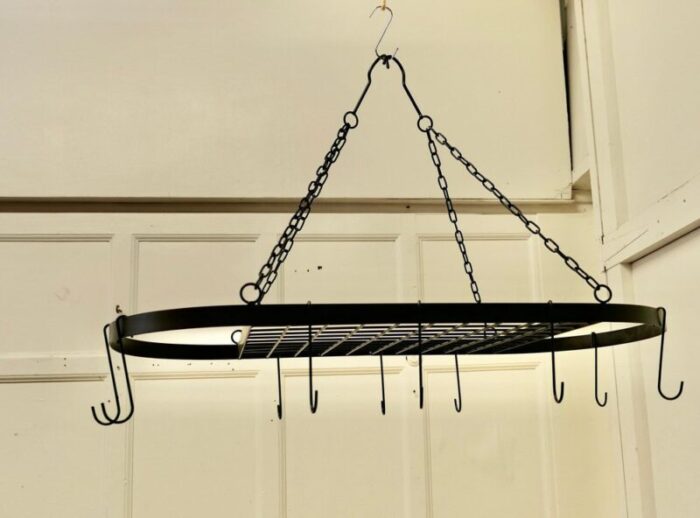 large oval iron pot hanger 1970 5