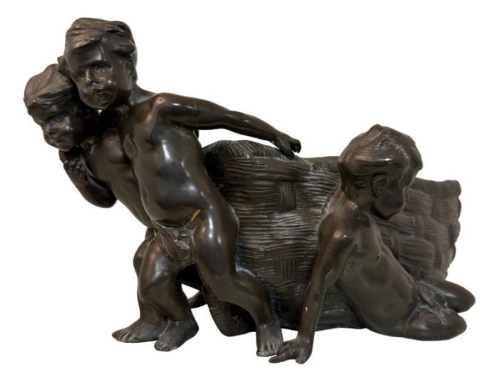 large putti centerpiece in bronze 19th century 7414