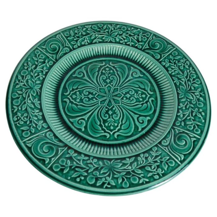 large scandinavian modern green plate from arol ceramic norway 1950s 1