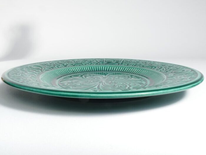 large scandinavian modern green plate from arol ceramic norway 1950s 10