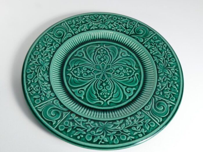 large scandinavian modern green plate from arol ceramic norway 1950s 4