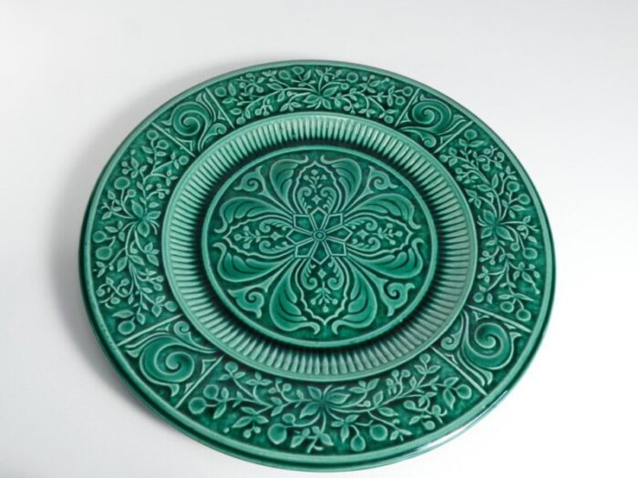 large scandinavian modern green plate from arol ceramic norway 1950s 5