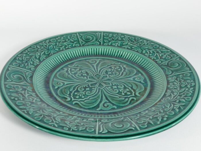 large scandinavian modern green plate from arol ceramic norway 1950s 6