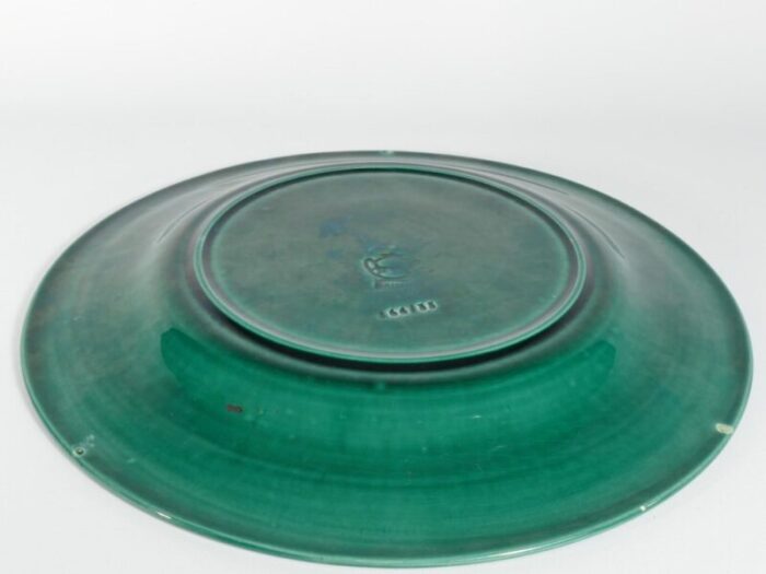 large scandinavian modern green plate from arol ceramic norway 1950s 9