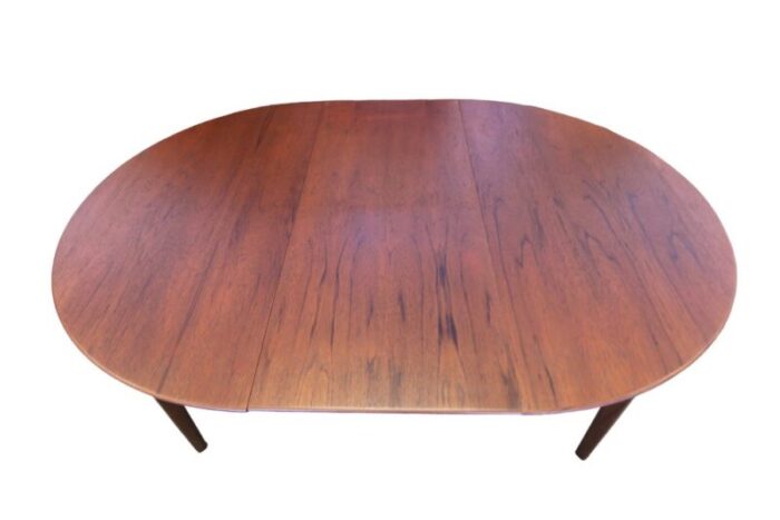 large teak dining table by henning kjrnulf for sor stolefabrik denmark 1960s set of 5 2845