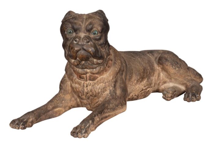 large terracotta mastiff dogs a pair 3717