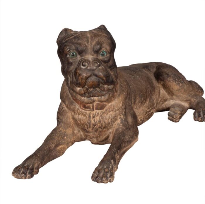 large terracotta mastiff dogs a pair 6131