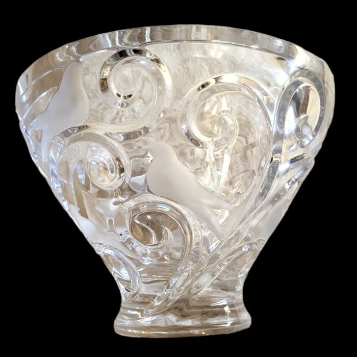 large vase with bird sculptures by rene lalique france 1990s 7