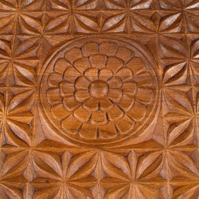 large vintage burmese teak carved chest 1930 9