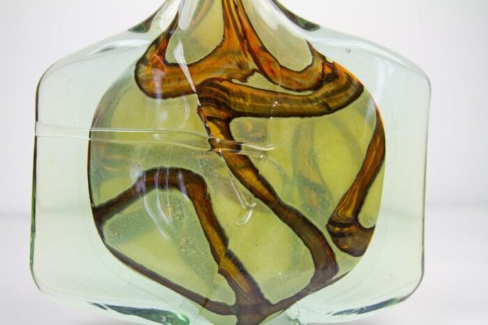 large vintage glass fish vase by michael harris for mdina 1980s 10