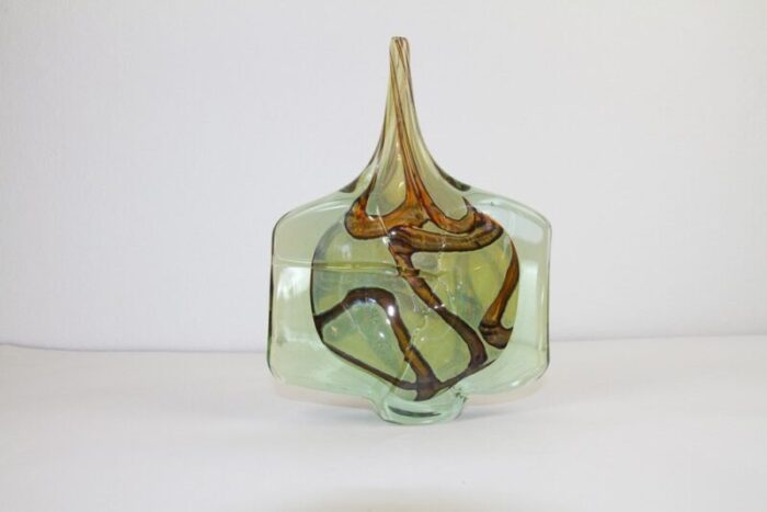 large vintage glass fish vase by michael harris for mdina 1980s 15