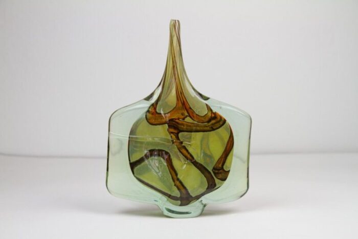 large vintage glass fish vase by michael harris for mdina 1980s 2