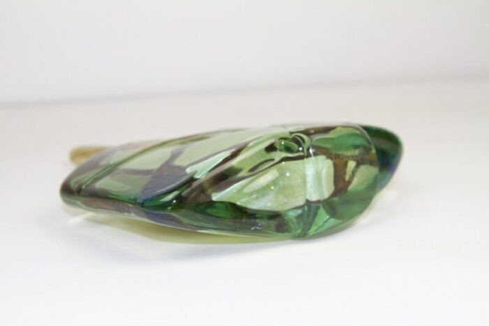 large vintage glass fish vase by michael harris for mdina 1980s 6