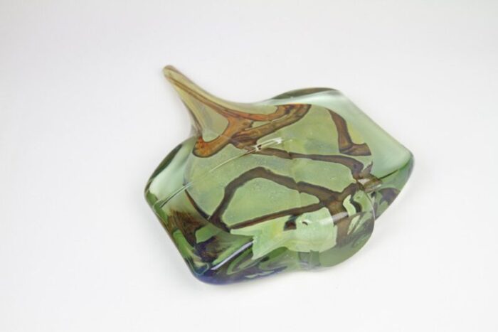 large vintage glass fish vase by michael harris for mdina 1980s 7