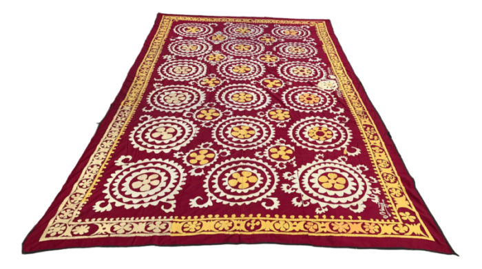 large vintage handmade suzani tapestry 1970s 4752