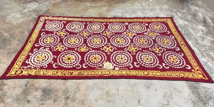 large vintage handmade suzani tapestry 1970s 7561