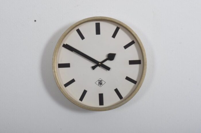 large vintage industrial factory or station clock from telefonbau und normalzeit 1960s 1