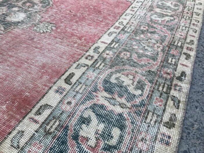 large vintage pale pink rug with medallion design 1980s 8735