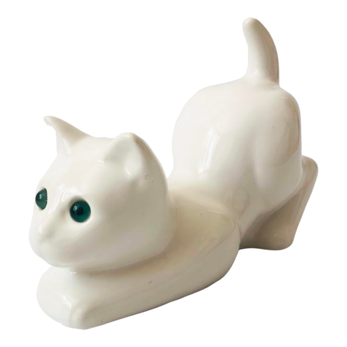 large vintage white ceramic cat by elpa alcobaca portugal 0081