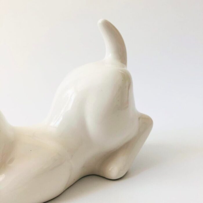 large vintage white ceramic cat by elpa alcobaca portugal 5017