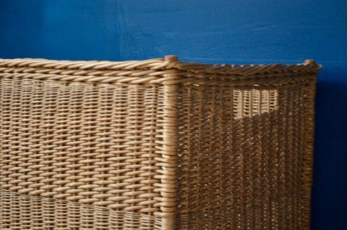 large woven wicker trunk 1970s 3