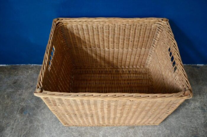 large woven wicker trunk 1970s 7