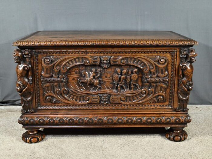 late 18th century renaissance french walnut chest 1