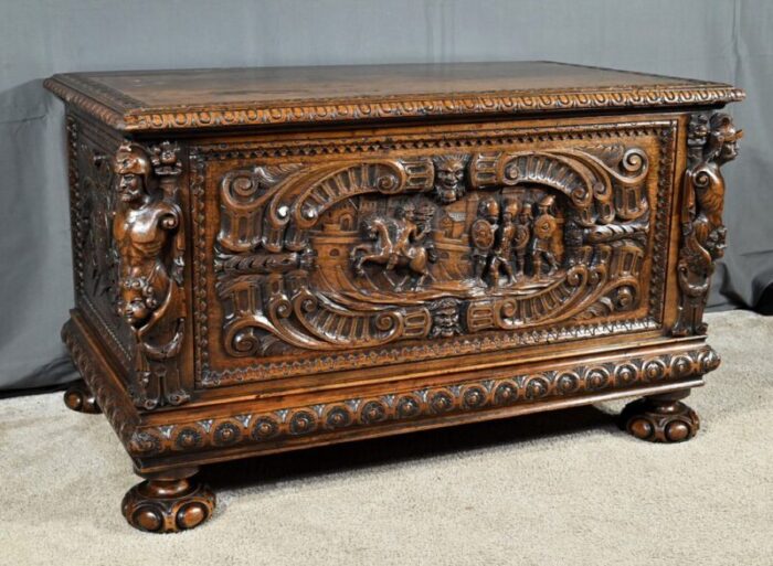 late 18th century renaissance french walnut chest 2