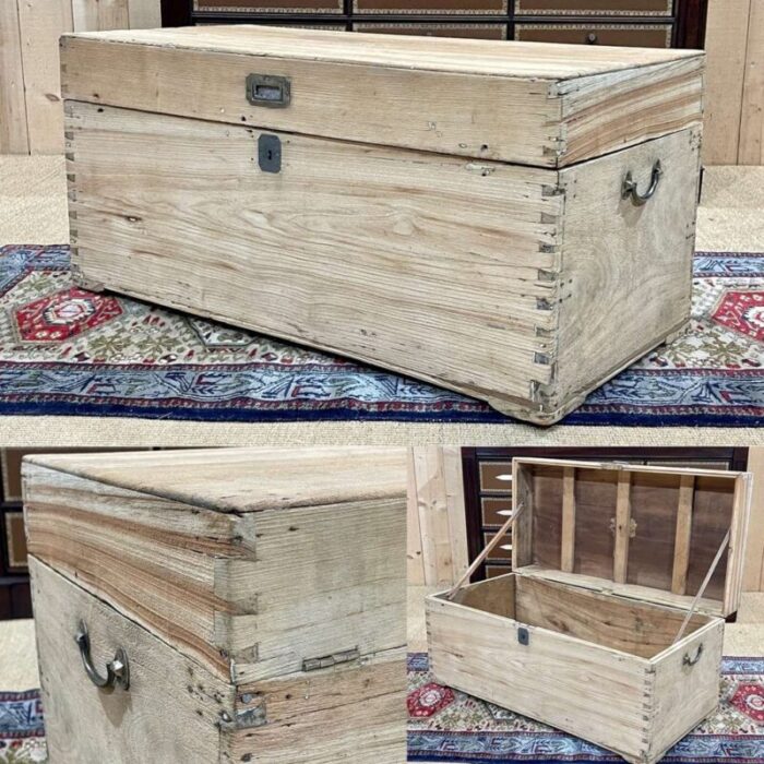 late 19th century camphor wood marine chest 19