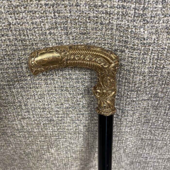 late 19th century engraved walking cane 7009