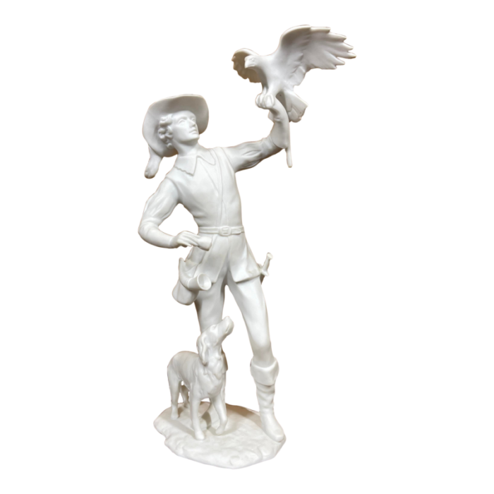 late 20th century kaiser porcelain falconer figurine 7572