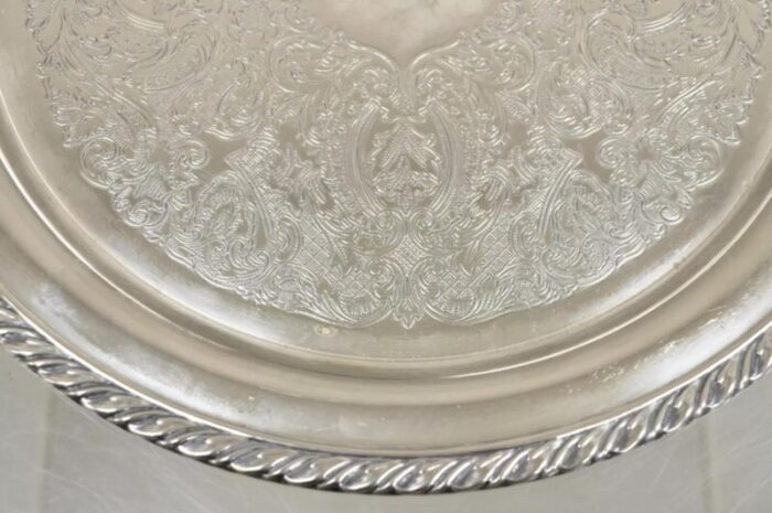 late 20th century oneida usa round victorian style serving platter tray 1824