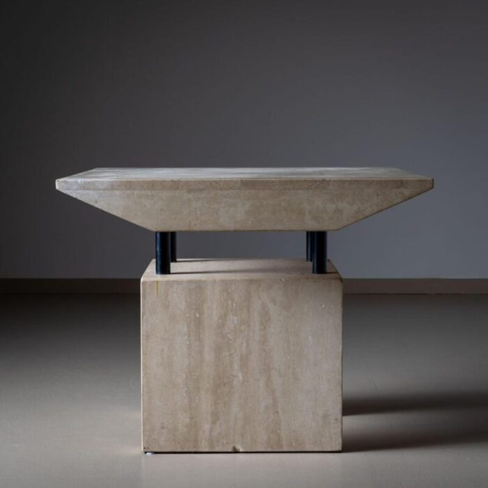 late 20th century travertine side table 2059