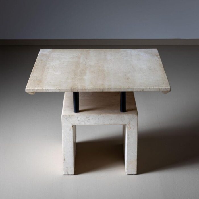 late 20th century travertine side table 3515