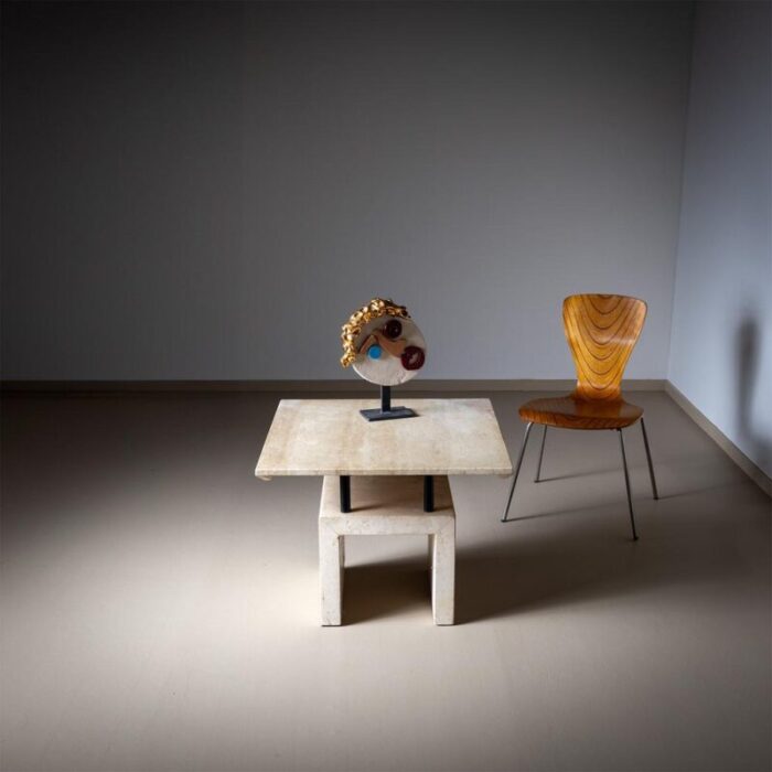 late 20th century travertine side table 3749