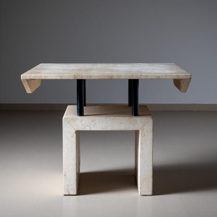 late 20th century travertine side table 7719