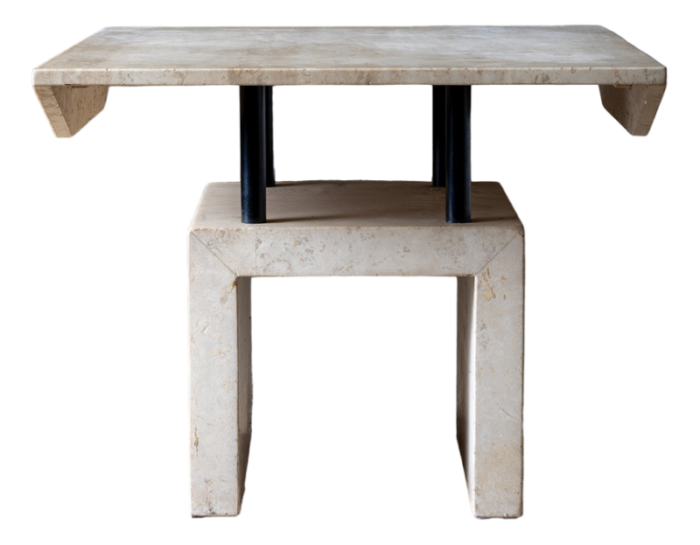 late 20th century travertine side table 8523