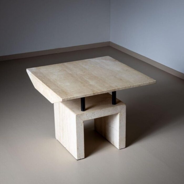 late 20th century travertine side table 9099