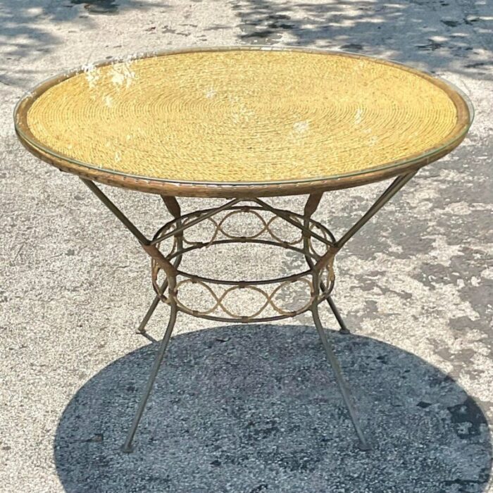 late 20th century vintage coastal twisted jute dining table 1825