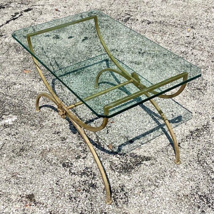 late 20th century vintage gilt metal coffee table 1163