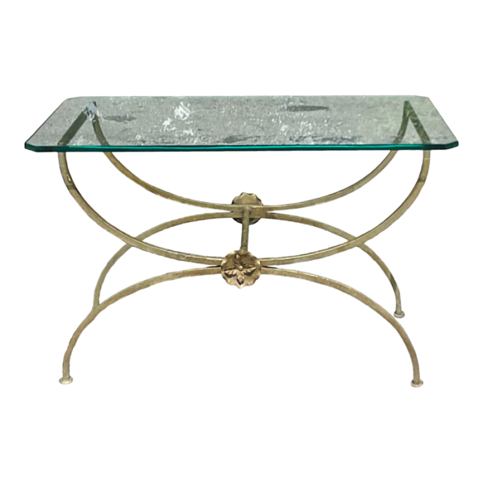 late 20th century vintage gilt metal coffee table 6551