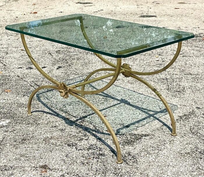 late 20th century vintage gilt metal coffee table 6967