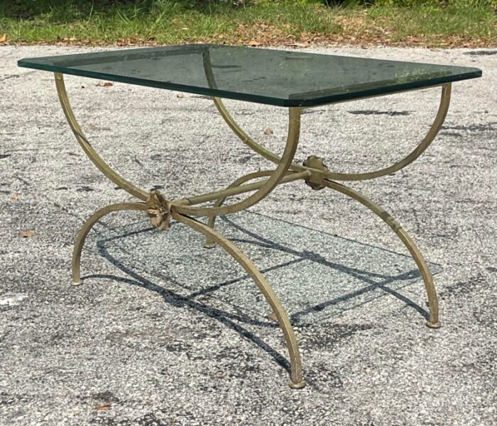 late 20th century vintage gilt metal coffee table 7451