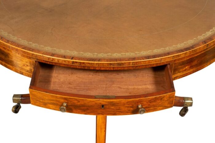 late regency mahogany and rosewood drum table 4728